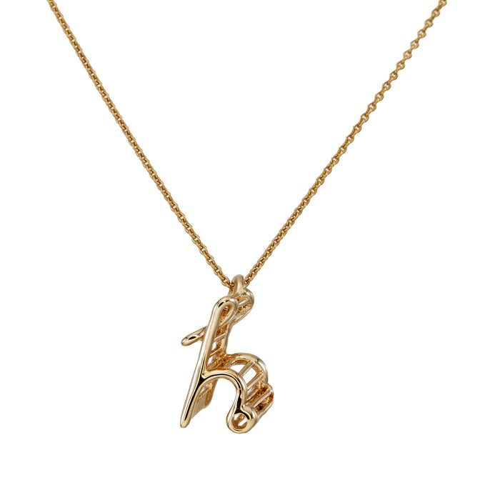 Alphabet H Necklace in 18K Yellow Gold