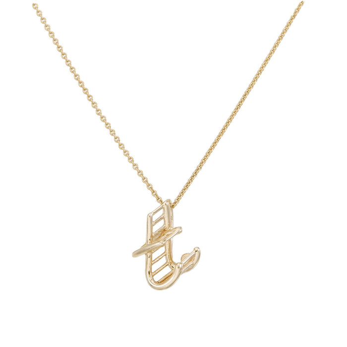 Alphabet T Necklace in 18K Yellow Gold